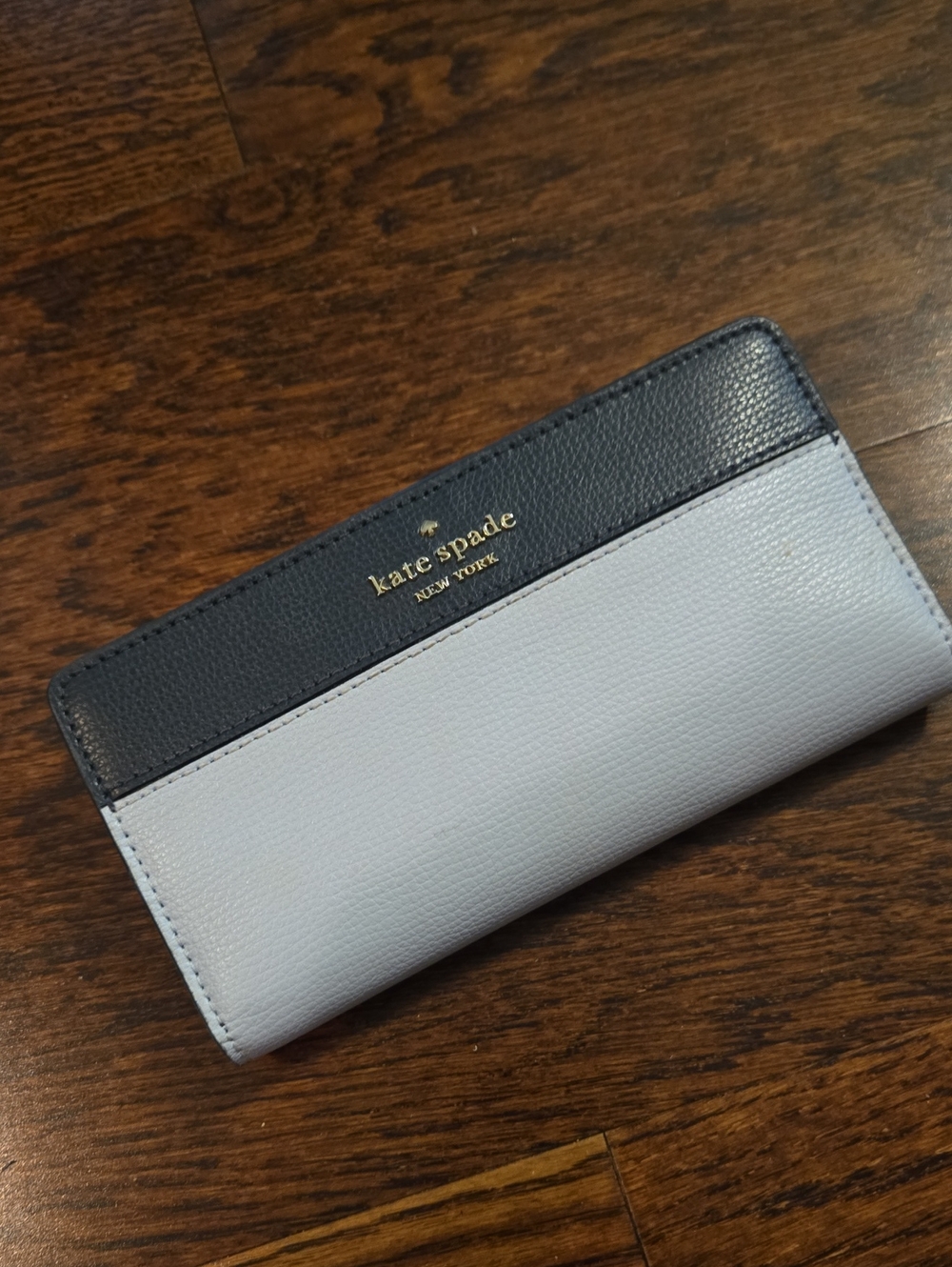 kate spade Two-Tone Leather Continental Wallet - Black & Light Gray